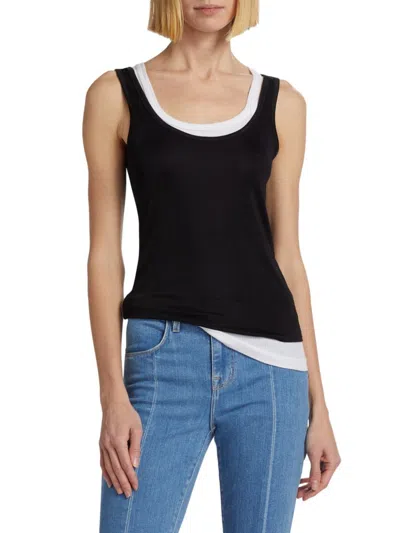 L Agence Women's Chrissy Sheen Scoopneck Tank In Black