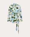 L Agence Women's Ciara Satin Jacquard Robe Top Viscose/rayon