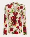 L Agence Colin Blazer In Sand/red Romantic Rose