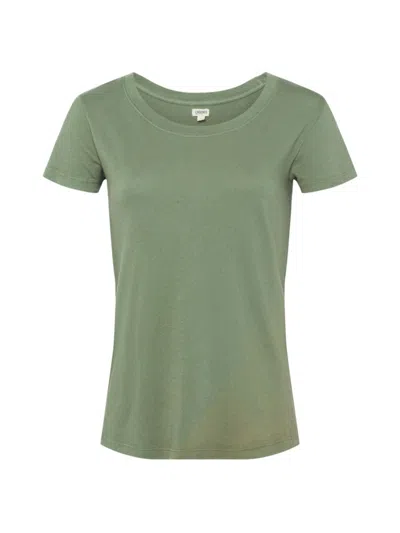 L Agence Cory Cotton Scoopneck Tee In Clover