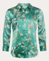 L Agence Cherry Blossom Dani Silk Blouse