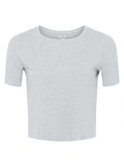 L Agence Women's Donna Cropped T-shirt In Heather Grey