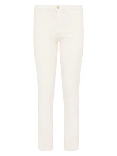 L Agence Women's Ginny Stretch High-rise Straight-leg Jeans In French Vanilla Coated