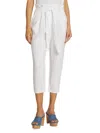 L AGENCE WOMEN'S HEATHER CROPPED LINEN PAPERBAG PANTS