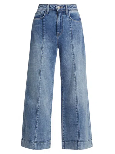 L Agence Women's Houston Stretch High-rise Seamed Crop Wide-leg Jeans In Cordova
