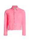 L Agence L'agence Janelle Raw Cut Slim Denim Jacket In Shocking Pink