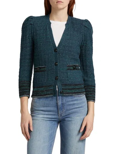 L Agence Women's Jenni Waffle-knit Cardigan