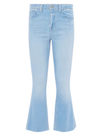 L Agence Kendra High-rise Crop Flare Jeans With Raw Hem In Olympia