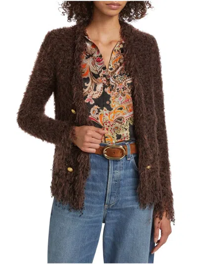 L Agence Women's Knit Fringe-trim Cardigan