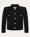 L Agence Kumi Croppd Fitted Jacket Black In Black