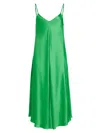 L Agence Women's Lorraine Trapeze Slip Midi-dress In Fern