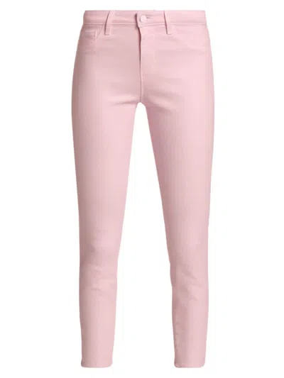 L Agence Women's Margot Coated High-rise Crop Jeans In Pastel Pink
