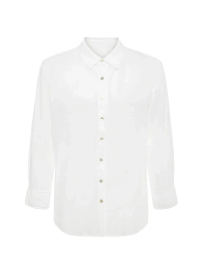 L Agence Women's Marlene Tailored Three-quarter-length Sleeve Blouse In White