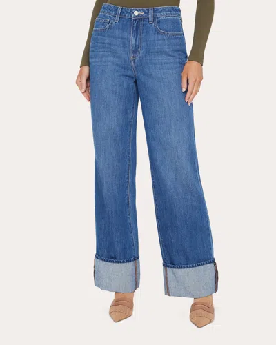 L Agence Women's Miley Cuffed Wide-leg Jeans In Blue