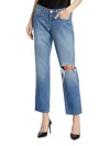 L'agence Nevia Mid Rise Slouch Straight Jeans In Hilmar In Hilmar Destruct