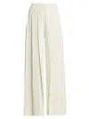 L Agence Women's Nova Pleat Straight-leg Pants In Ivory