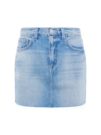 L Agence Women's Paris Denim Micro Miniskirt In Blue