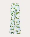 L'agence Pilar Hydrangea-print Trousers In Blue
