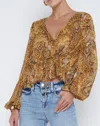 L Agence Women's Pixie Drawstring Blouse In Yellow In Yellow