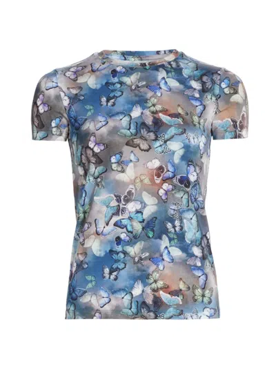 L Agence Women's Ressi Butterfly T-shirt In Blue Multi Butterfly