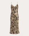 L Agence Seridie Silk Slip Dress In Gold
