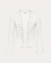 L'agence Solaris Open Stitch Cardigan Ivory In White