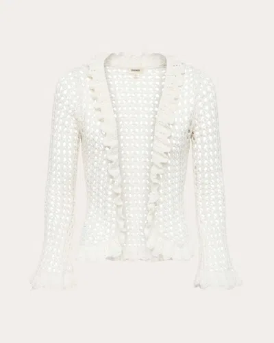 L Agence Women's Solaris Open-stitch Knit Cardigan In White