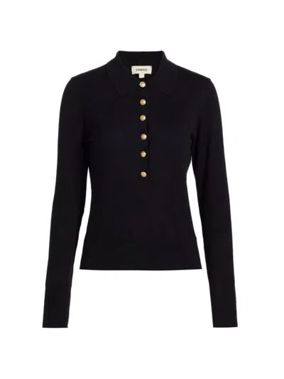 L Agence Women's Sterling Collared Jumper In Black Gold