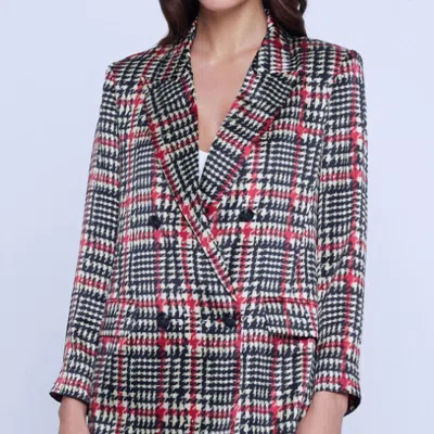 L Agence Women's Taryn Blazer In Black & Red In Multi