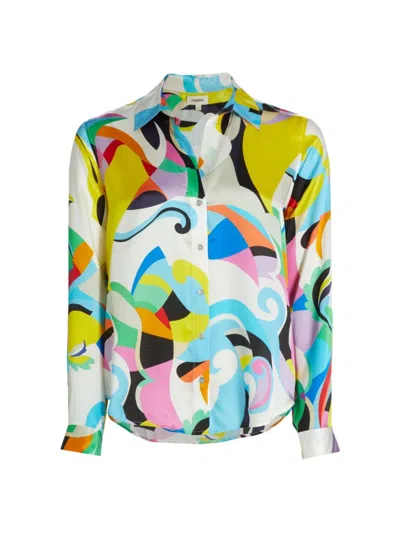 L Agence Women's Tyler Abstract Print Silk Blouse In Multi