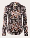 L'agence Tyler Butterfly Silk Blouse In Multi Dark Butterfly