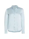 L Agence Women's Tyler Silk Satin Blouse In Ice Water