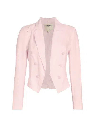 L Agence Women's Wayne Cropped Double-breasted Jacket In Lilac Snow