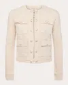 L Agence Women's Yari Collarless Denim Jacket
