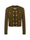 L Agence Yari Jacket In Olive Grove
