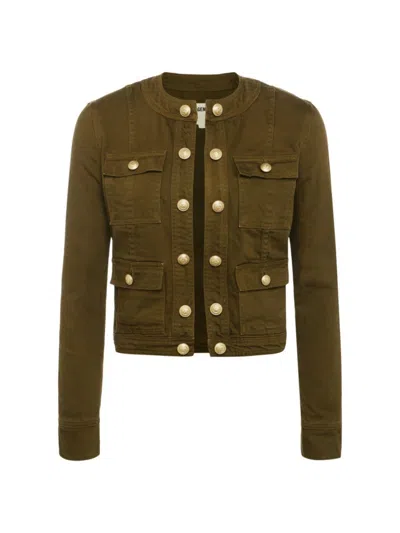 L Agence Yari Jacket In Olive Grove