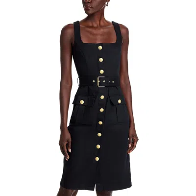 L Agence Womens Above Knee Belted Mini Dress In Black