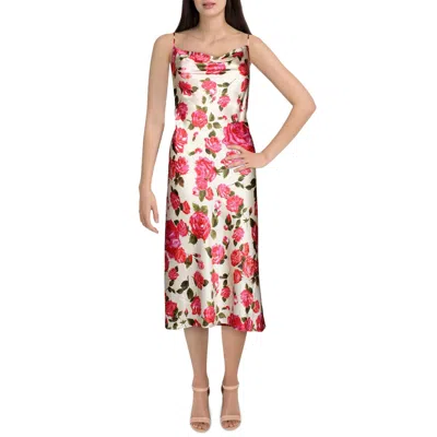 L Agence Womens Cowl Neck Floral Slip Dress In Multi