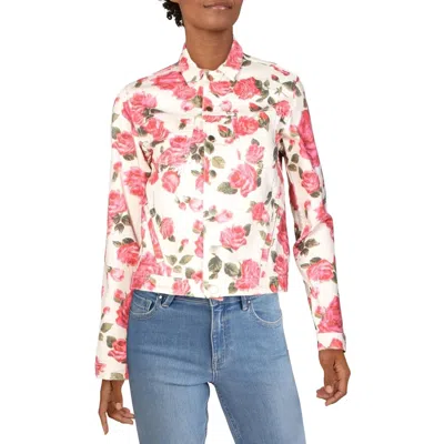 L Agence Womens Denim Floral Print Jean Jacket In Multi