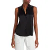 L Agence Emmy Sleeveless Silk Blouse In Black