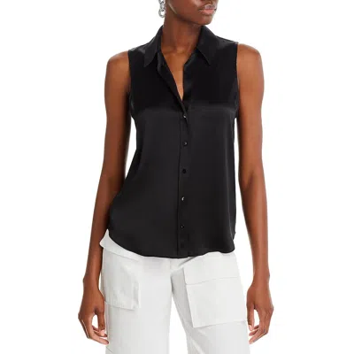 L'agence Emmy Sleeveless Silk Blouse In Black
