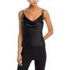 L Agence L'agence Luxe Buckle Strap Silk Cowl Neck Tank Top In Black