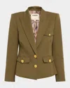 L Agence Wylla Structured Single-breasted Blazer In Green