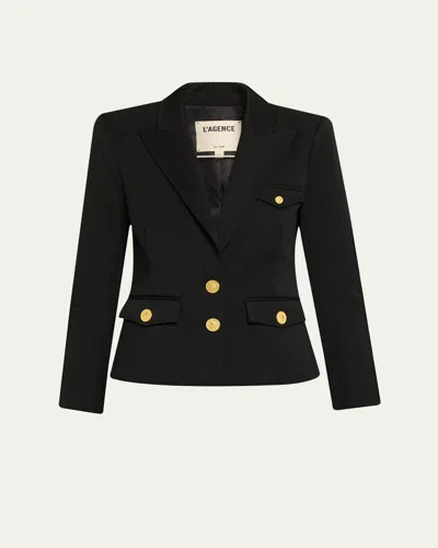 L Agence Wylla Structured Single-breasted Blazer In Black
