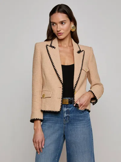 L Agence Wylla Tweed Blazer In Brown