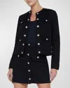 L Agence Yari Collarless Jacket In Noir In Noir