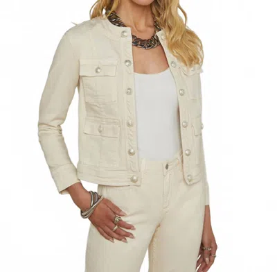 L Agence Yari Collarless Jacket In French Vanilla In Neutral