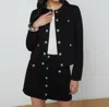 L Agence Yari Collarless Jacket In Noir In Black