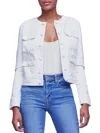 L Agence Yari Womens Button Cotton Trucker Jacket In Multi