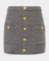 L Agence Zander Mini Skirt In Blackivorygold
